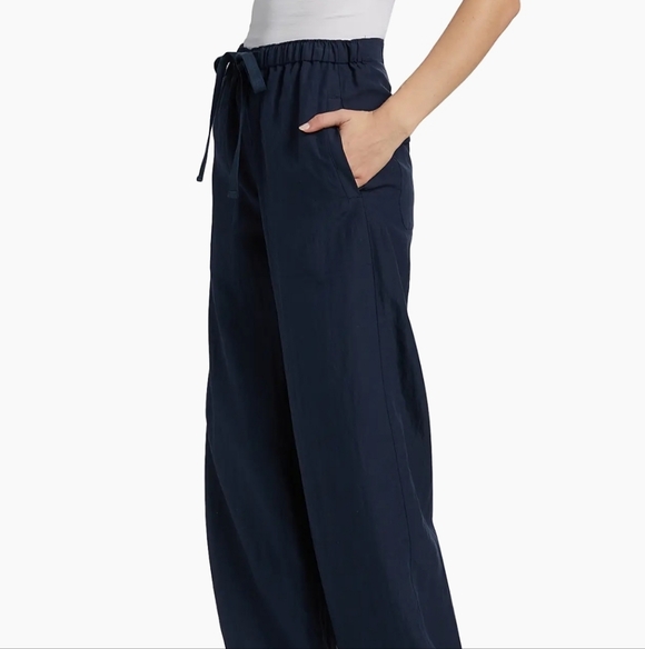 VINCE UTILITY HIGH RISE DRAWSTRING PANTS NAVY SZ SMALL - Picture 2 of 13